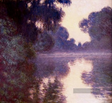 Misty Morgen auf der Seine blauen Claude Monet Ölgemälde